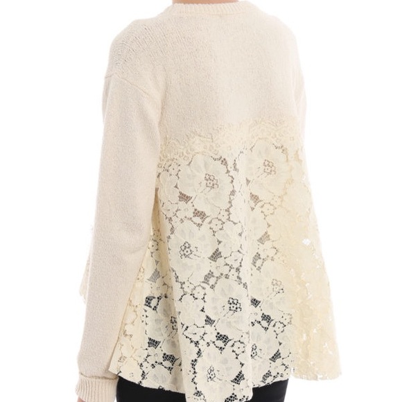 Twinset Cotton and lace asymmetrical cozy sweater - Picture 8 of 15